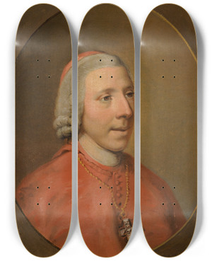 Triptych art skateboard deck of Hugh Douglas Hamilton Henry Benedict Stuart Cardinal York 17251807 by Hugh Douglas Hamilton (1739-1808)