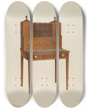 Triptych art skateboard deck of Ferdinand Cartier Desk_1 by Ferdinand Cartier Triptych art skateboard deck of Ferdinand Cartier Desk_1 by Ferdinand Cartier