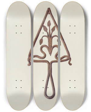 Triptych art skateboard deck of Fritz Boehmer Trivet by Fritz Boehmer