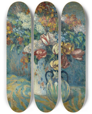 Triptych art skateboard deck of Georges Despagnat Bouquet De Fleurs by Georges d'Espagnat (1870-1950) Triptych art skateboard deck of Georges Despagnat Bouquet De Fleurs by Georges d'Espagnat (1870-1950)