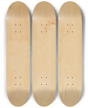 Triptych art skateboard deck of Henri De Toulouselautrec Yvette Guilbert Pl 4 by Henri de Toulouse-Lautrec (1864-1901)