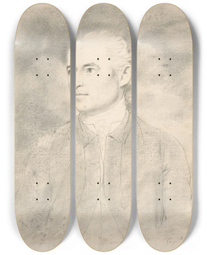 Triptych art skateboard deck of John Downman Captain Downman The Artists Brother by John Downman (1750-1824) Triptych art skateboard deck of John Downman Captain Downman The Artists Brother by John Downman (1750-1824)