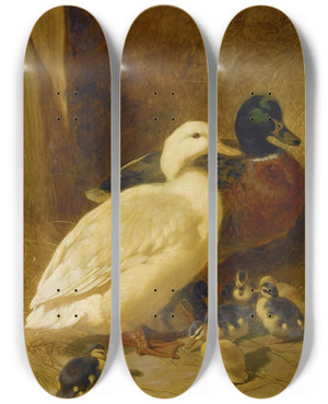 Triptych art skateboard deck of John Frederick Herring Snr Ducks And Ducklings by John Frederick Herring Snr (1795-1865) Triptych art skateboard deck of John Frederick Herring Snr Ducks And Ducklings by John Frederick Herring Snr (1795-1865)
