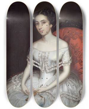 Triptych art skateboard deck of Pablo Petrovits Carolina Gutirrez De La Fuente by Pablo Petrovits (1819)