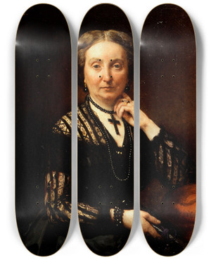 Triptych art skateboard deck of Lon Bonnat Portrait De Femme by Leon Bonnat (1833-1922) Triptych art skateboard deck of Lon Bonnat Portrait De Femme by Leon Bonnat (1833-1922)