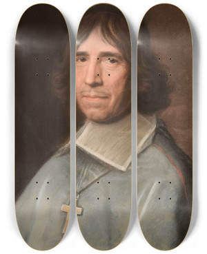 Triptych art skateboard deck of Robert Nanteuil Monseigneur Jean De Montpezat De Carbon by Robert Nanteuil (1623-1678)