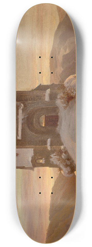 Ernst Ferdinand Oehme - Mountain chapel in Winter 8.25 inch art skate deck