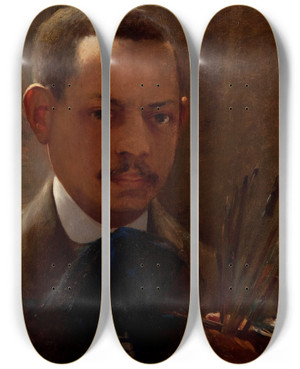 Triptych art skateboard deck of Arthur Timtheo Da Costa Selfportrait by Arthur Timotheo Da Costa (1882-1922)