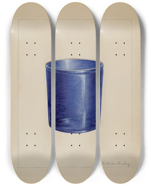Triptych art skateboard deck of Gertrude Lemberg Tumbler_2 by Gertrude Lemberg (20-)