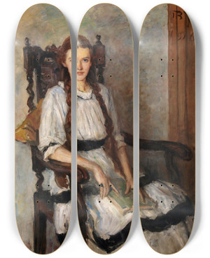 Triptych art skateboard deck of John Butler Yeats Portrait Of Mary Lapsley Guest Ne Caughey 19011964 by John Butler Yeats (1839-1922)
