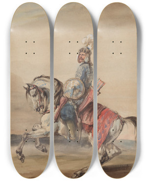 Triptych art skateboard deck of Piotr Michaowski Portret Konny Hetmana Stanisawa Jana Jabonowskiego 16341702 by Piotr Michalowski (1800-1855)