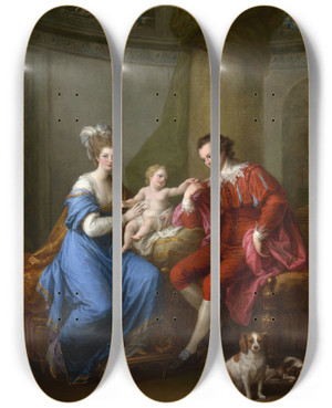 Triptych art skateboard deck of Angelica Kauffmann Edward Smith Stanley Twelfth Earl Of Derby With His First Wife Lady Elizabeth Hamilton And Their Son Edward Smith Stanley by Angelica Kauffmann (1741-1807) Triptych art skateboard deck of Angelica Kauffmann Edward Smith Stanley Twelfth Earl Of Derby With His First Wife Lady Elizabeth Hamilton And Their Son Edward Smith Stanley by Angelica Kauffmann (1741-1807)