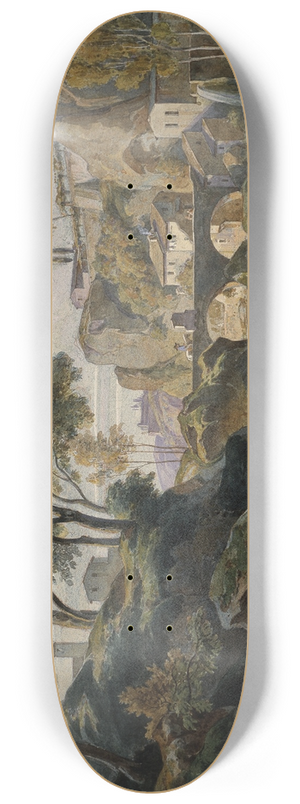 Ernst Fries - Italienische Gebirgslandschaft mit steinerner Brcke 8.25 inch art skate deck