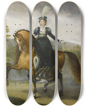 Triptych art skateboard deck of Antoinejean Gros Catharina Wrttembergwestphalia by Antoine-Jean Gros (1771-1835)