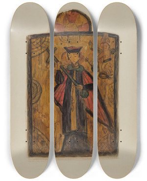 Triptych art skateboard deck of Maude Valle Santo_2 by Maude Valle
