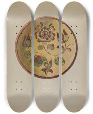 Triptych art skateboard deck of Albert Levone Pa German Plate_1 by Albert Levone (20-)