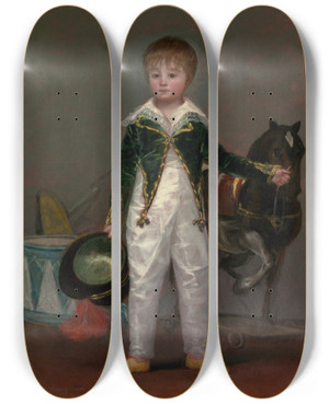 Triptych art skateboard deck of Francisco De Goya Jos Costa Y Bonells Died L870 Called Pepito by Francisco de Goya (1746-1828)