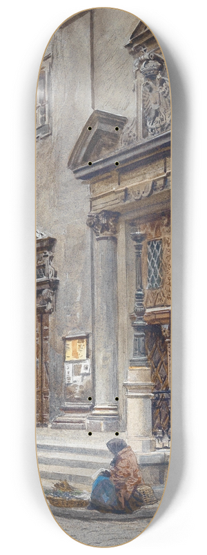 Ernst Graner - In front of the Jesuit church in Vienna 8.25 inch art skate deck