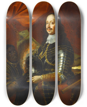 Triptych art skateboard deck of Studio Of Justus Sustermans Mattias De Medici by Studio Of Justus Sustermans (1597-1681)