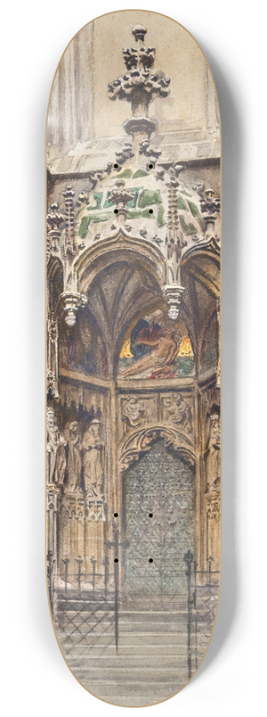 Ernst Graner - The west portal of the church Kirche Maria am Gestade in Vienna 8.25 inch art skate deck