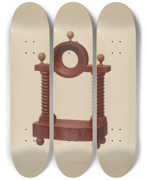 Triptych art skateboard deck of William H Edwards Watch Holder by William H Edwards