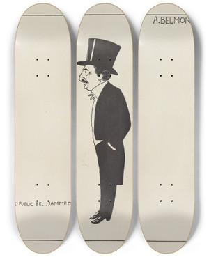 Triptych art skateboard deck of Carlo De Fornaro Mortals Immortals Pl03 by Carlo de Fornaro (1872-1949)