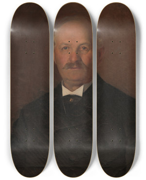 Triptych art skateboard deck of Dominik Skuteck Portrt Starieho Mua by Dominik Skutecky (1849-1921)
