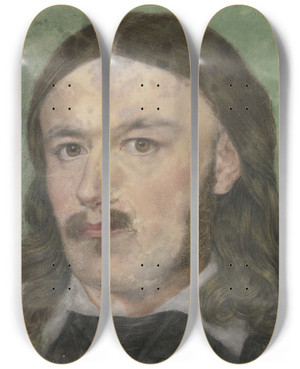 Triptych art skateboard deck of Carl Philipp Fohr Bildnis Des Kupferstechers Carl Barth In Altdeutscher Tracht by Carl Philipp Fohr (1795-1818)