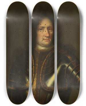 Triptych art skateboard deck of David Klcker Ehrenstrahl Riksrdet Erik Dahlberg by David Klocker Ehrenstrahl (1628-1698)