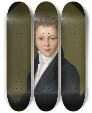 Triptych art skateboard deck of Barbara Krafft Portrait Franz Rieder by Barbara Krafft (1764-1825)