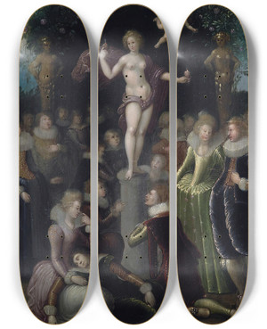 Triptych art skateboard deck of Louis De Caullery Homage To Venus_2 by Louis de Caullery (1580-1621) Triptych art skateboard deck of Louis De Caullery Homage To Venus_2 by Louis de Caullery (1580-1621)