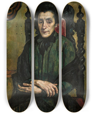 Triptych art skateboard deck of Roman Kramsztyk Portret Natalii Aszer Ascher by Roman Kramsztyk (1885-1942)