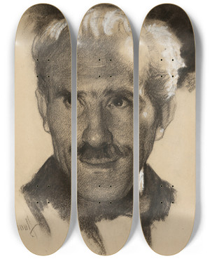 Triptych art skateboard deck of Samuel Johnson Woolf Arturo Toscanini by Samuel Johnson Woolf (1880-1948)