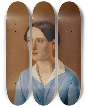 Triptych art skateboard deck of Ferdinand Von Wright Annmarie Fabritius by Ferdinand von Wright (1822-1906)