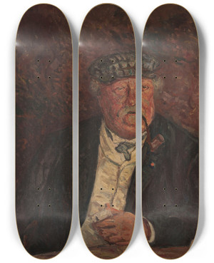 Triptych art skateboard deck of Maxime Maufra Portrait Du Colonel La Villette by Maxime Maufra (1861-1918)