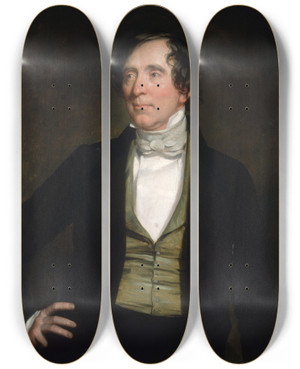 Triptych art skateboard deck of George Peter Alexander Healy William C Preston by George Peter Alexander Healy (1813-1894)