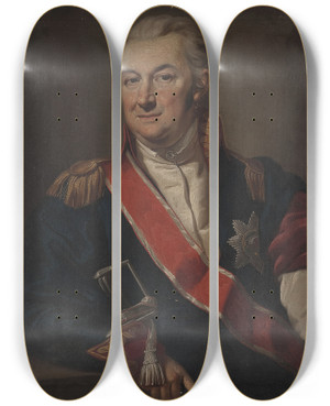 Triptych art skateboard deck of Jzef Peszka Portrait Of General Mikoaj Morawski by Jozef Peszka (1767-1831)