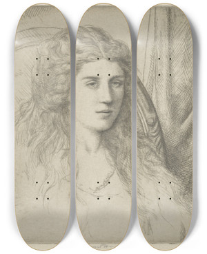 Triptych art skateboard deck of Ernest Haskell Cameo by Ernest Haskell (1876-1925)