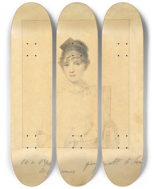 Triptych art skateboard deck of Elkanah Tisdale Harriet Trumbull Daughter Of Gov Jonathan Trumbull Jr Wife Of Benjamin Silliman Of Yalecollege by Elkanah Tisdale (1768-1835)
