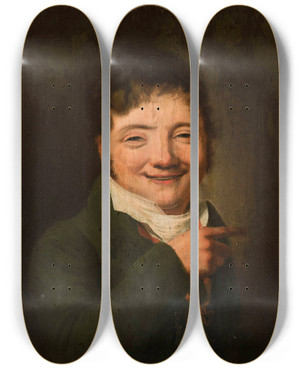 Triptych art skateboard deck of Jan Feliks Piwarski Portrait Of Alojzy Kowski Father by Jan Feliks Piwarski (1794-1859)