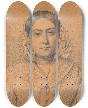 Triptych art skateboard deck of Christen Kbke Portrt Af Antoinette Christiane Kbke by Christen Kobke (1810-1848) Triptych art skateboard deck of Christen Kbke Portrt Af Antoinette Christiane Kbke by Christen Kobke (1810-1848)