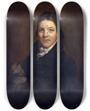 Triptych art skateboard deck of John Wesley Jarvis John Randolph by John Wesley Jarvis (1781-1840)