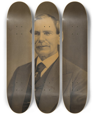 Triptych art skateboard deck of L Wieser James Shields by L Wieser (1881)