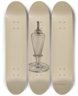 Triptych art skateboard deck of John Tarantino Spark Lamp_1 by John Tarantino (1935)