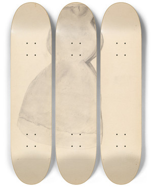 Triptych art skateboard deck of Donald Streeter Axe by Donald Streeter