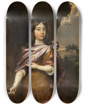 Triptych art skateboard deck of Jan Mijtens Portrait Of Wolfert Van Brederode by Jan Mijtens (1614-1670)