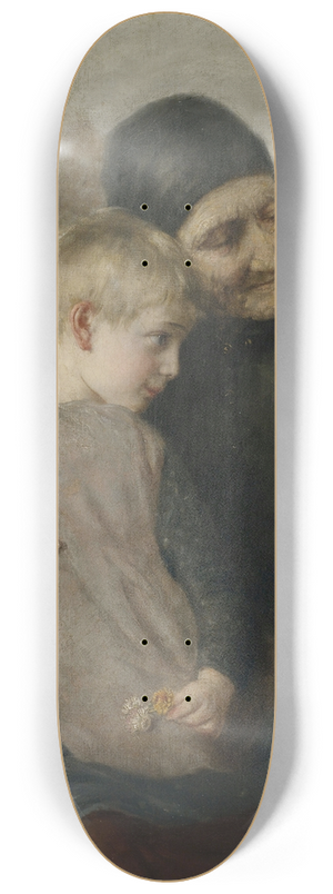 Ernst Karl Georg Zimmermann - Buerin mit Enkelin vor Landschaftshintergrund 8.25 inch art skate deck Ernst Karl Georg Zimmermann - Buerin mit Enkelin vor Landschaftshintergrund 8.25 inch art skate deck