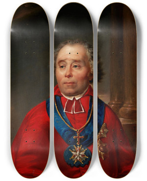 Triptych art skateboard deck of Jan Nepomucen Bizaski Portrait Of Jan Pawe Woronicz by Jan Nepomucen Bizanski (1804-1878)