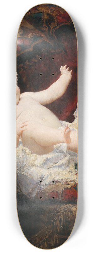 Ernst Klimt - Portrait of a baby with lace bonnet 8.25 inch art skate deck