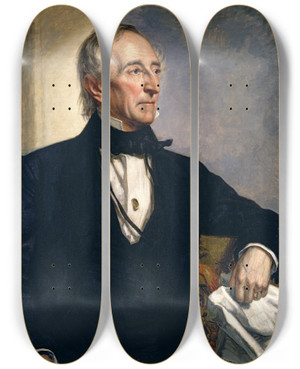 Triptych art skateboard deck of George Peter Alexander Healy John Tyler_1 by George Peter Alexander Healy (1813-1894)